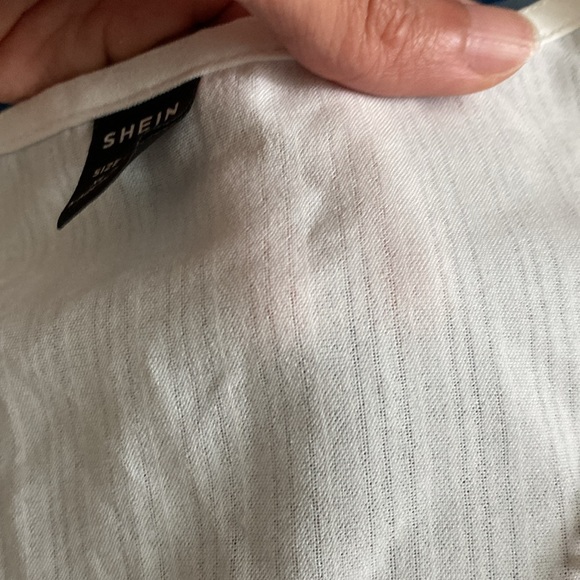 Cream Long Sleeve Blouse with V-neck embroidered Collar and cuffs - Picture 9 of 17